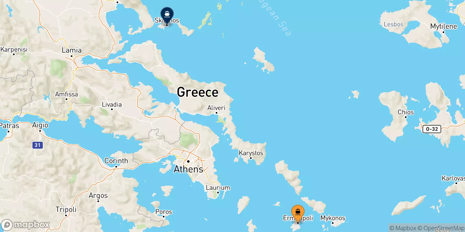 Ferries from Syros to Skiathos