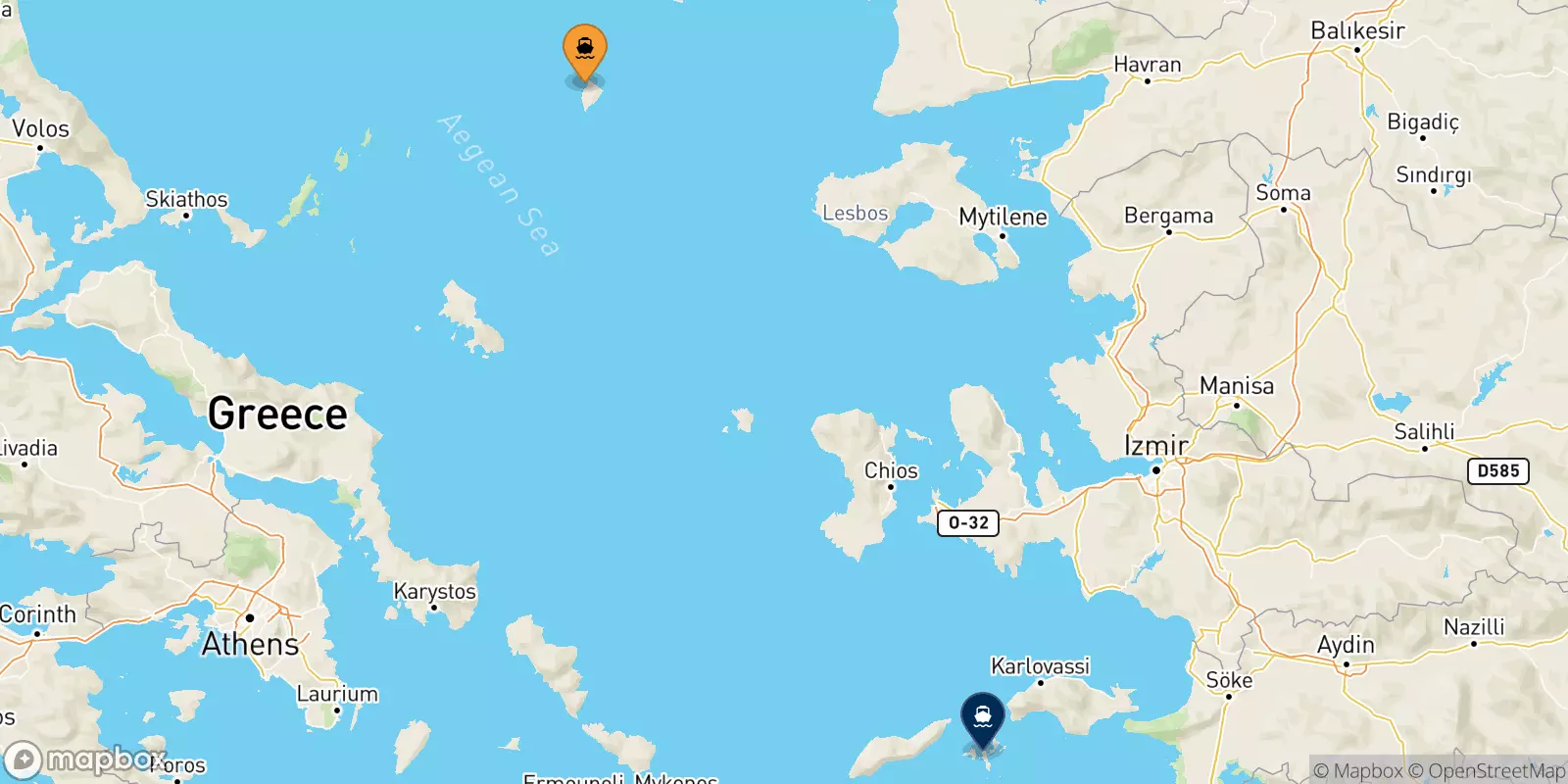 Ferries from Agios Efstratios to Fourni