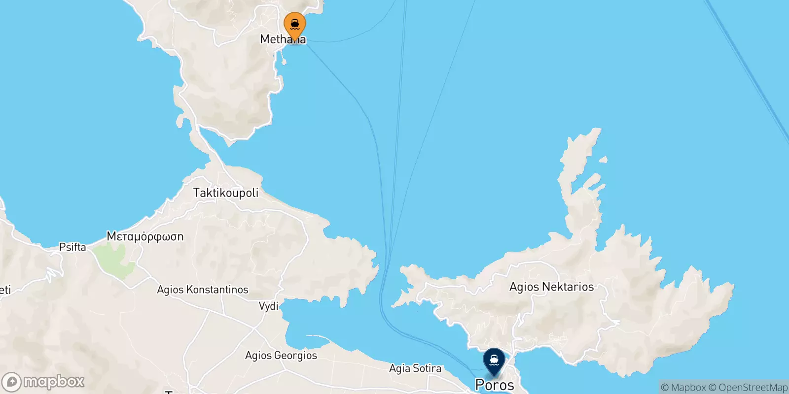 Ferries from Methana to Poros