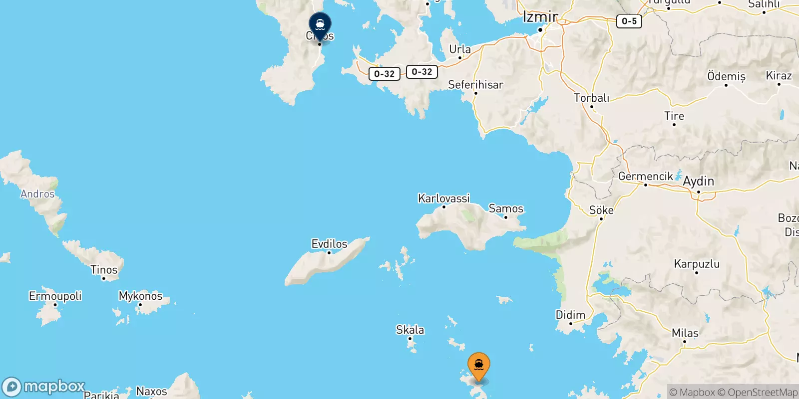 Ferries from Leros to Chios