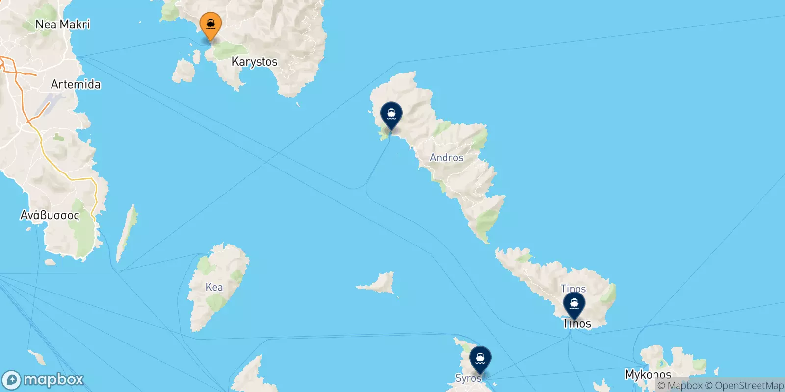 Ferries from Marmari to the Cyclades Islands