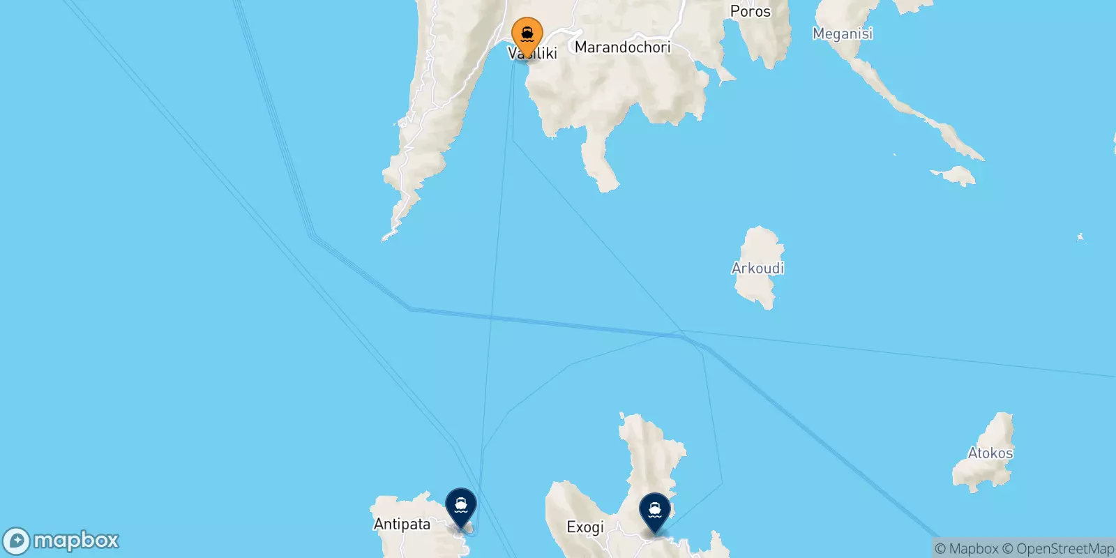 Ferries from Vassiliki (Lefkada) to the Ionian Islands