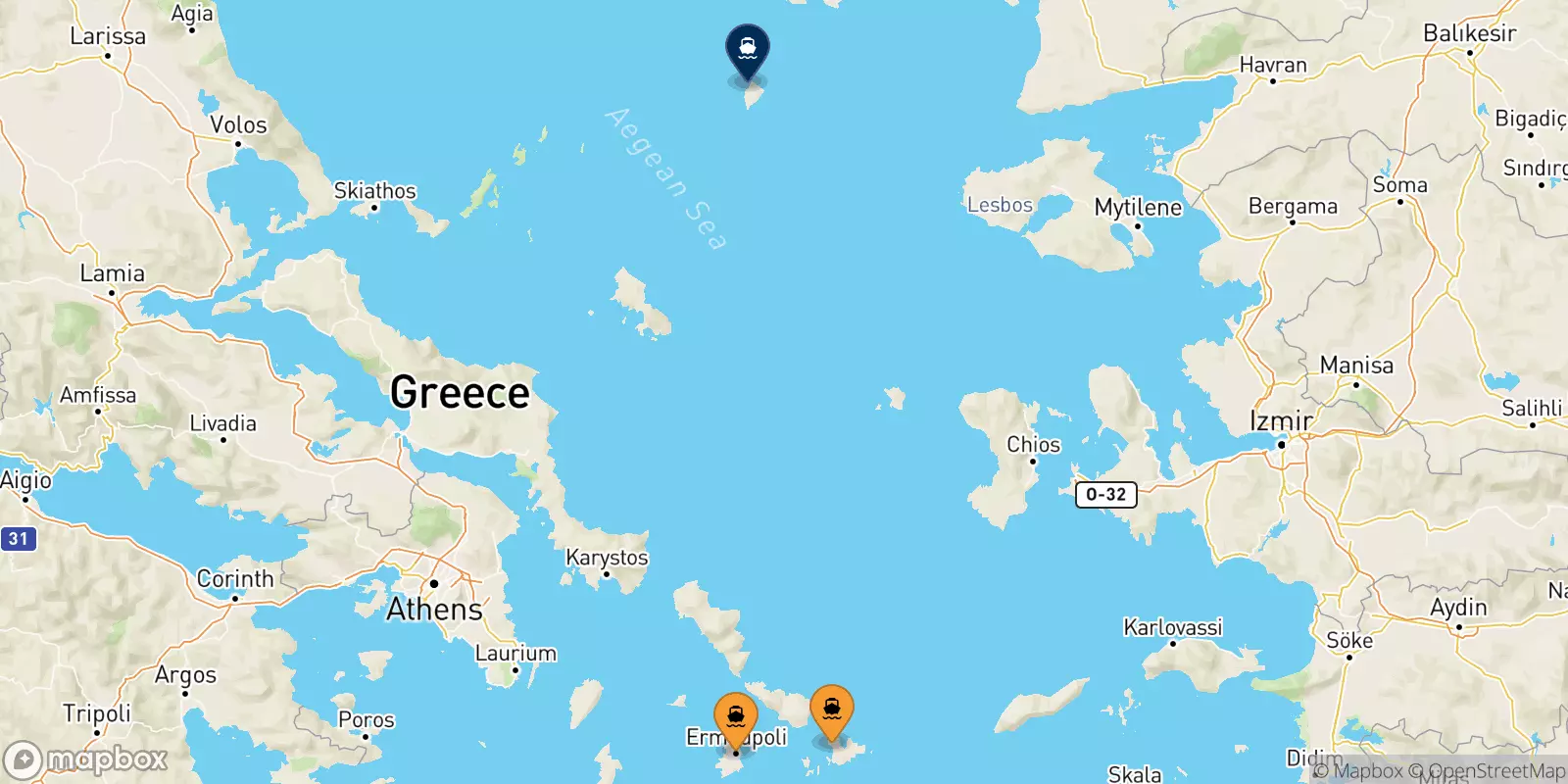 Ferries from the Cyclades Islands to Agios Efstratios