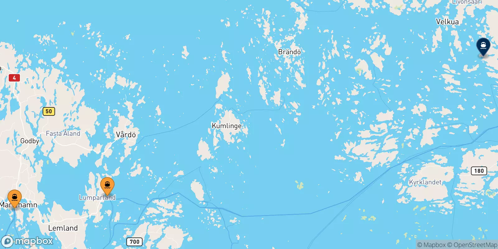 Ferries from the Aland Islands to Turku