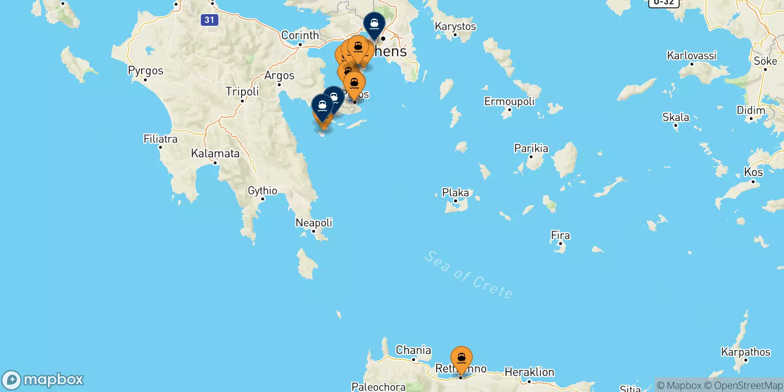 Ferries from the Saronic Islands