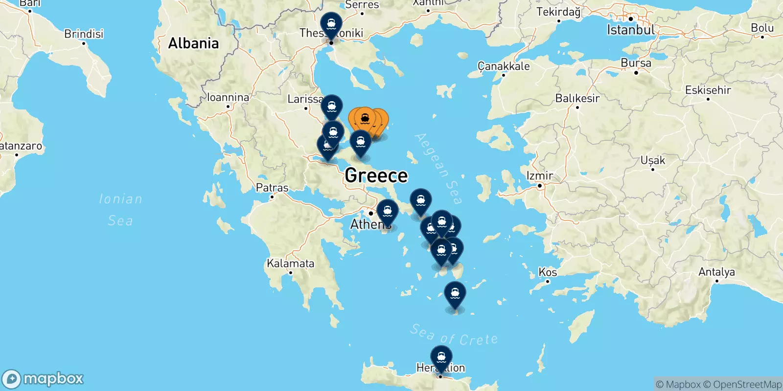 Ferries from the Sporades Islands